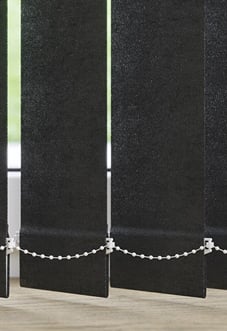 Flori Faux Suede (Blackout), Black - Vertical Blind Slats